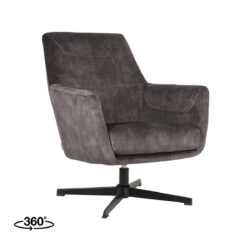 Fauteuil Toby | Antraciet | Velours