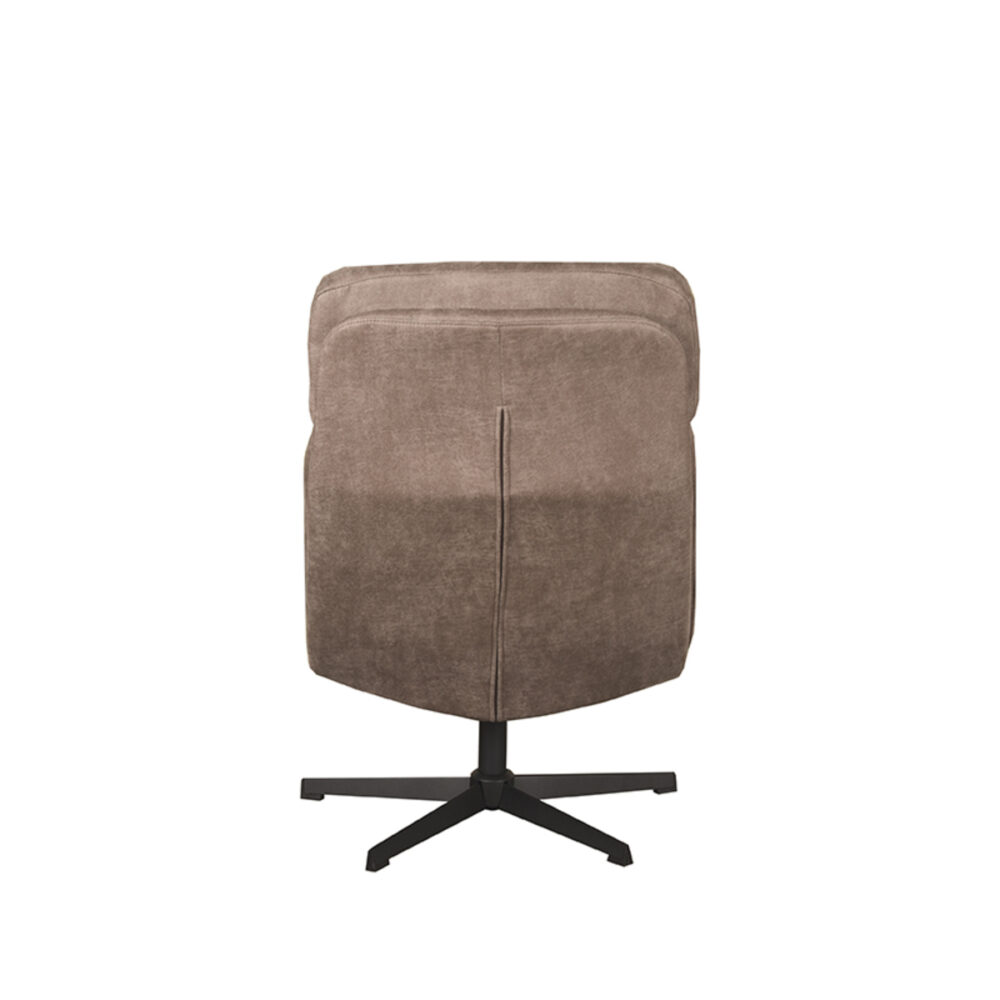 LABEL51 Fauteuil Alvar - Taupe - Micro Suede - Incl. Hocker