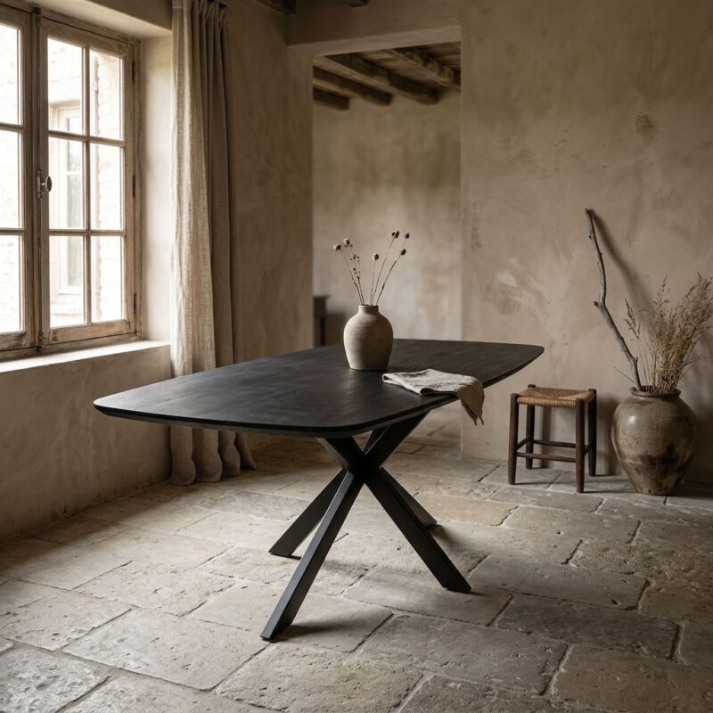 Eettafel Deens ovaal zwart | Mangohout