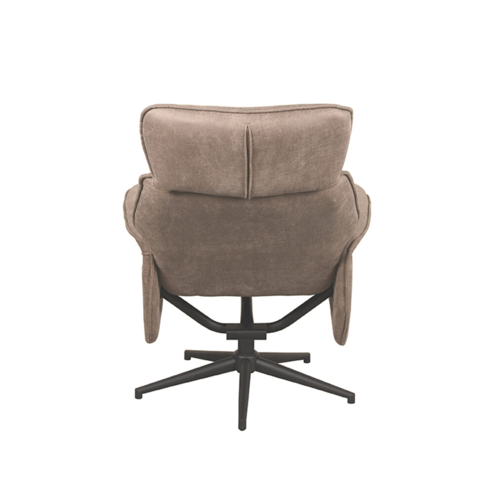 LABEL51 Fauteuil Verdal - Taupe - Micro Suede - Incl. Hocker