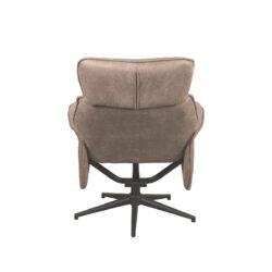 LABEL51 Fauteuil Verdal - Taupe - Micro Suede - Incl. Hocker