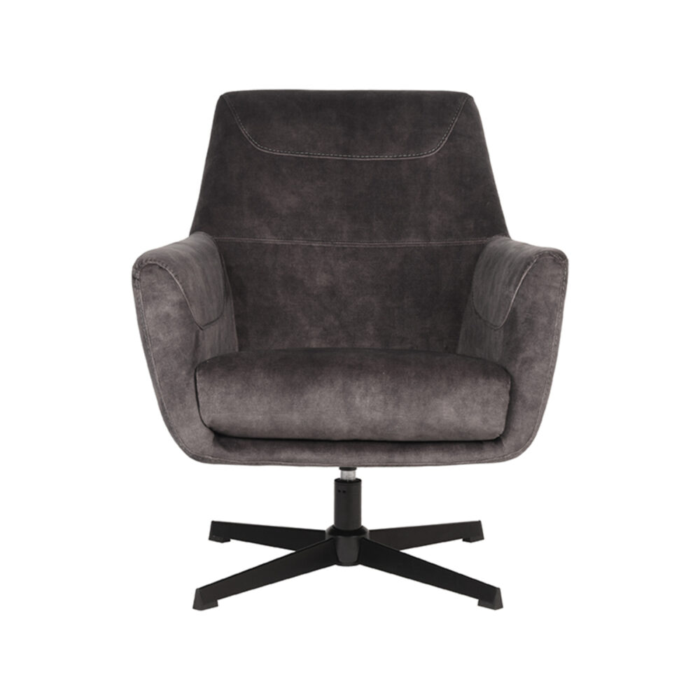Fauteuil Toby | Antraciet | Velours