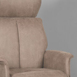LABEL51 Fauteuil Verdal - Taupe - Micro Suede - Incl. Hocker
