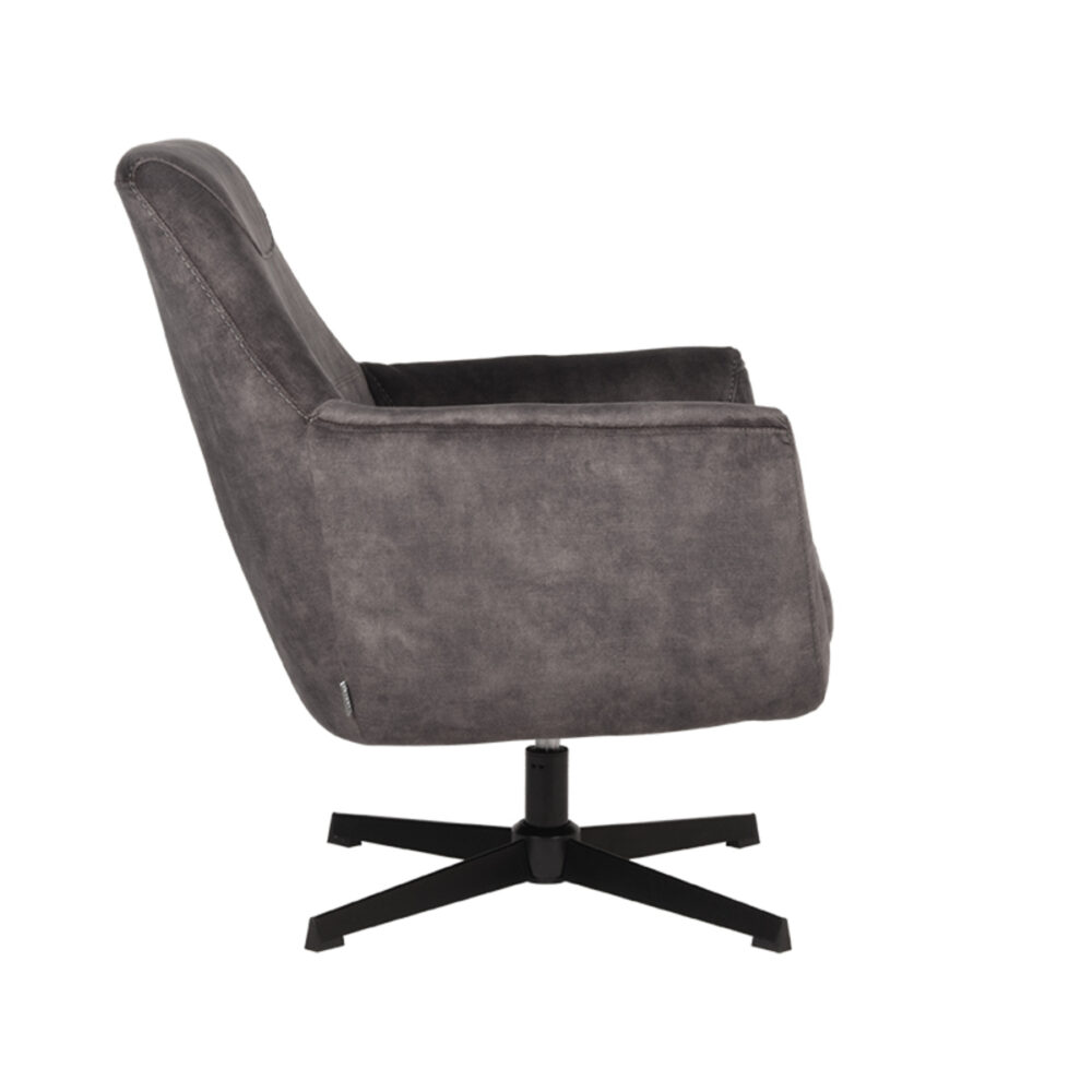 Fauteuil Toby | Antraciet | Velours