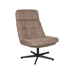 LABEL51 Fauteuil Alvar - Taupe - Micro Suede - Excl. Hocker