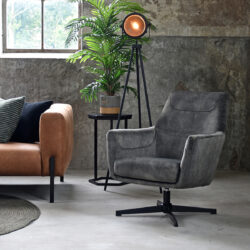 Fauteuil Toby | Antraciet | Velours