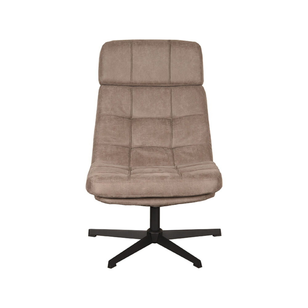 LABEL51 Fauteuil Alvar - Taupe - Micro Suede - Excl. Hocker