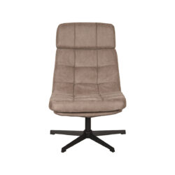 LABEL51 Fauteuil Alvar - Taupe - Micro Suede - Excl. Hocker