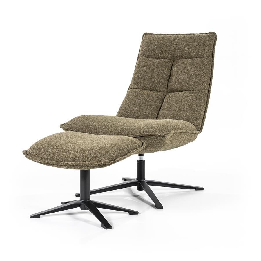 Fauteuil Marcus met voetenbank – groen Baquer