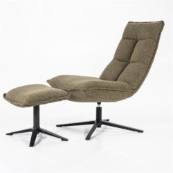 Fauteuil Marcus met voetenbank – groen Baquer
