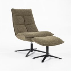 Fauteuil Marcus met voetenbank – groen Baquer