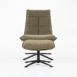 Fauteuil Marcus met voetenbank – groen Baquer