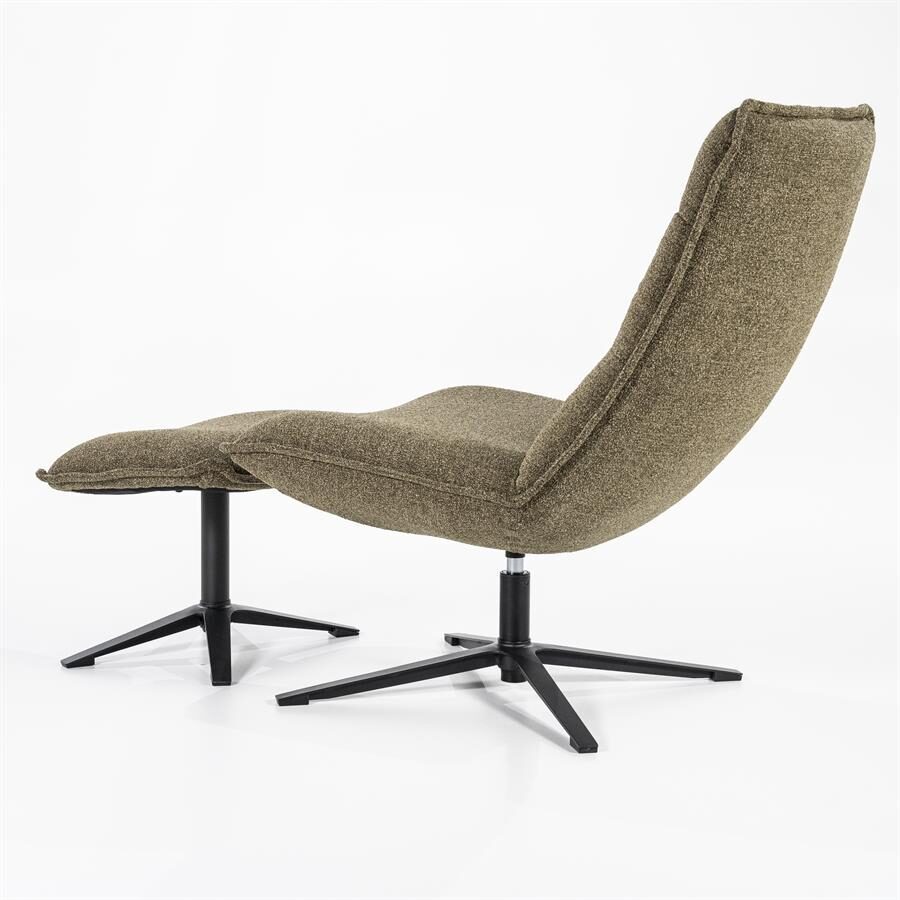 Fauteuil Marcus met voetenbank – groen Baquer
