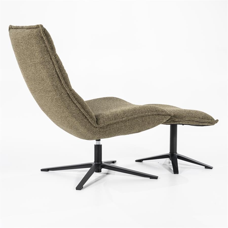 Fauteuil Marcus met voetenbank – groen Baquer