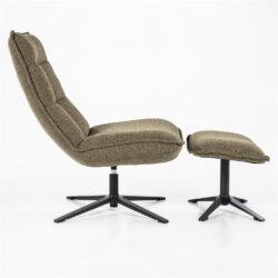 Fauteuil Marcus met voetenbank – groen Baquer