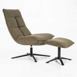 Fauteuil Marcus met voetenbank – groen Baquer