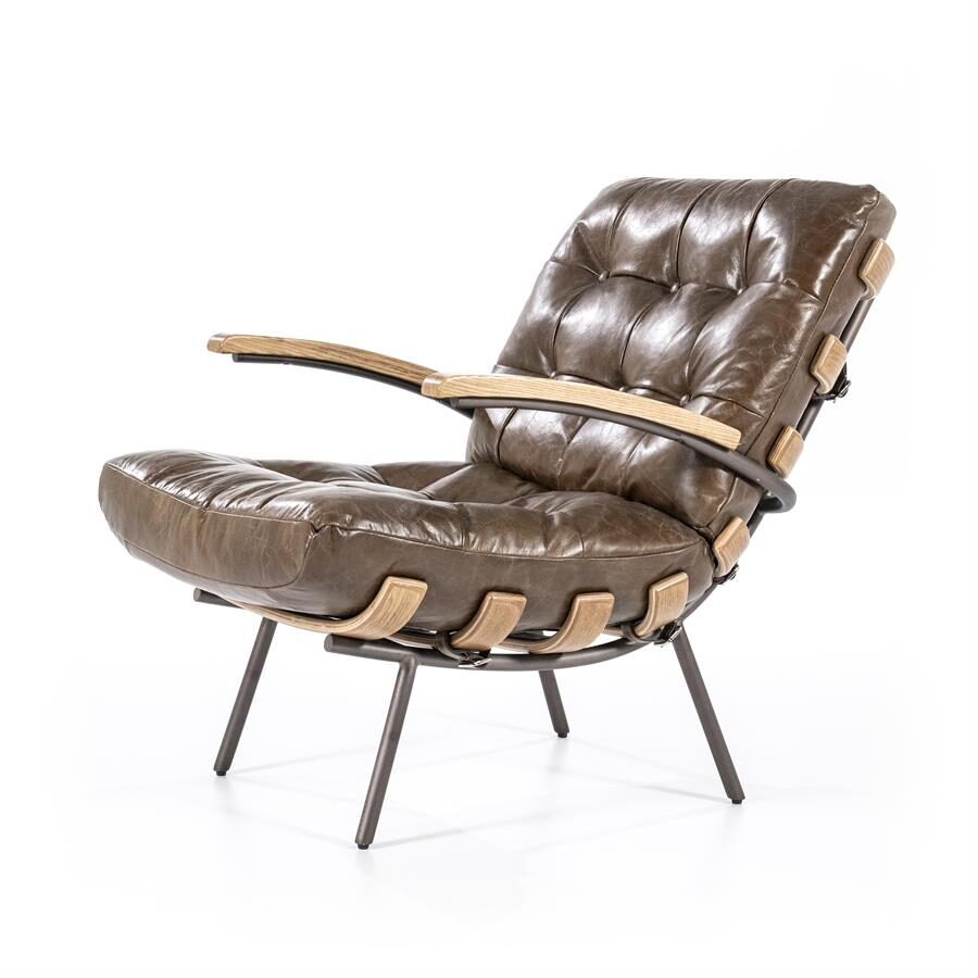 Fauteuil Bastiaan – donkerbruin java leder