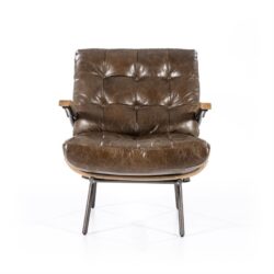 Fauteuil Bastiaan – donkerbruin java leder