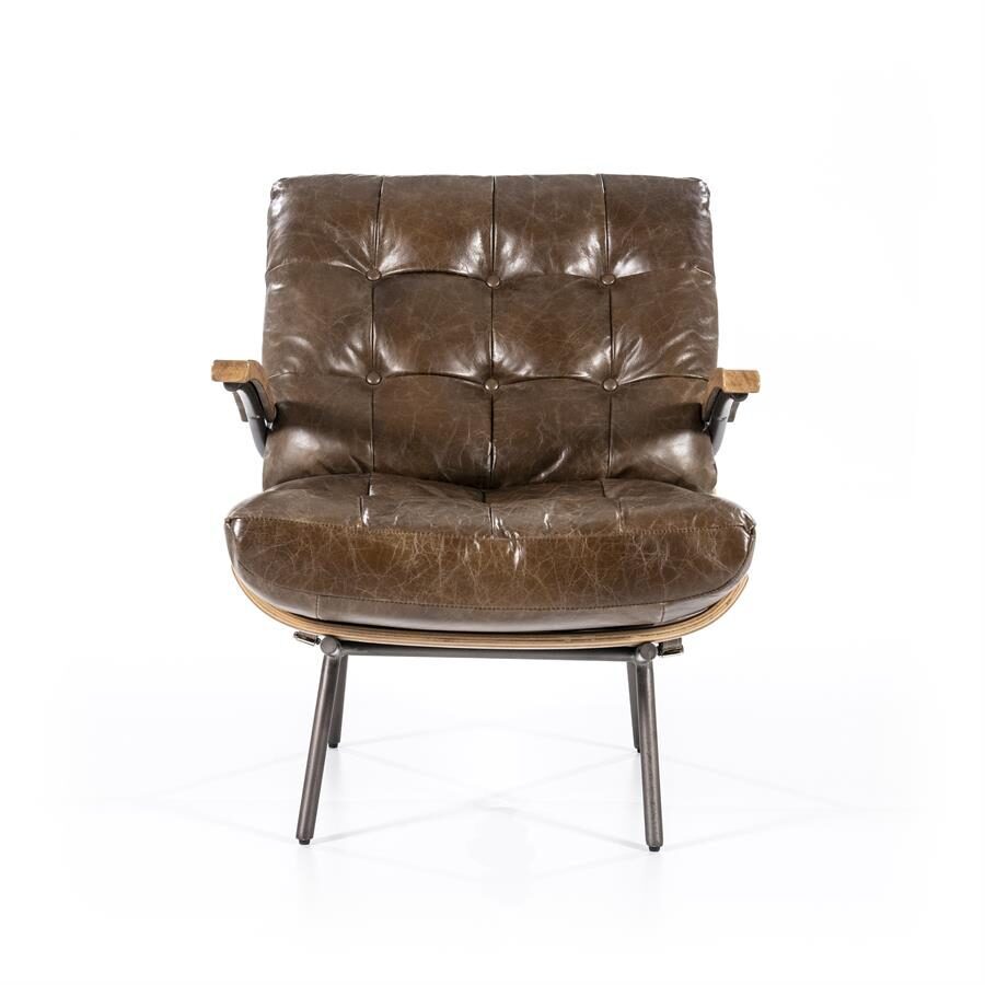 Fauteuil Bastiaan – donkerbruin java leder