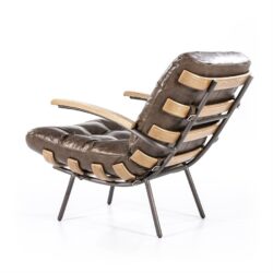 Fauteuil Bastiaan – donkerbruin java leder