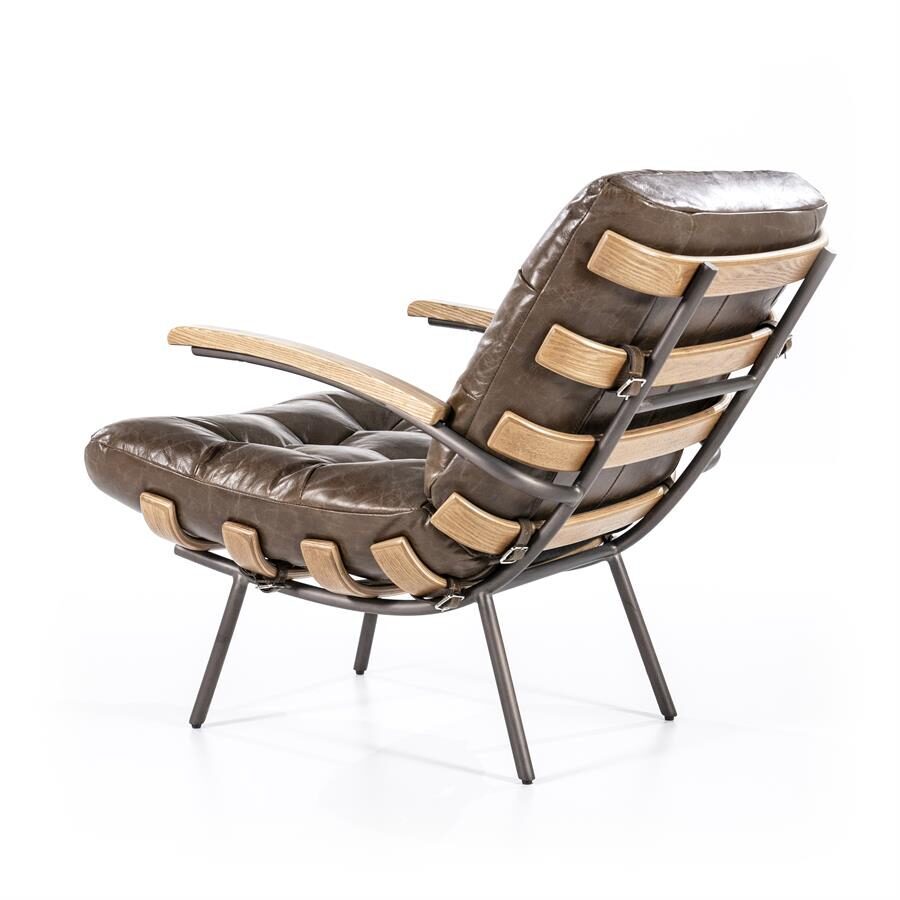 Fauteuil Bastiaan – donkerbruin java leder