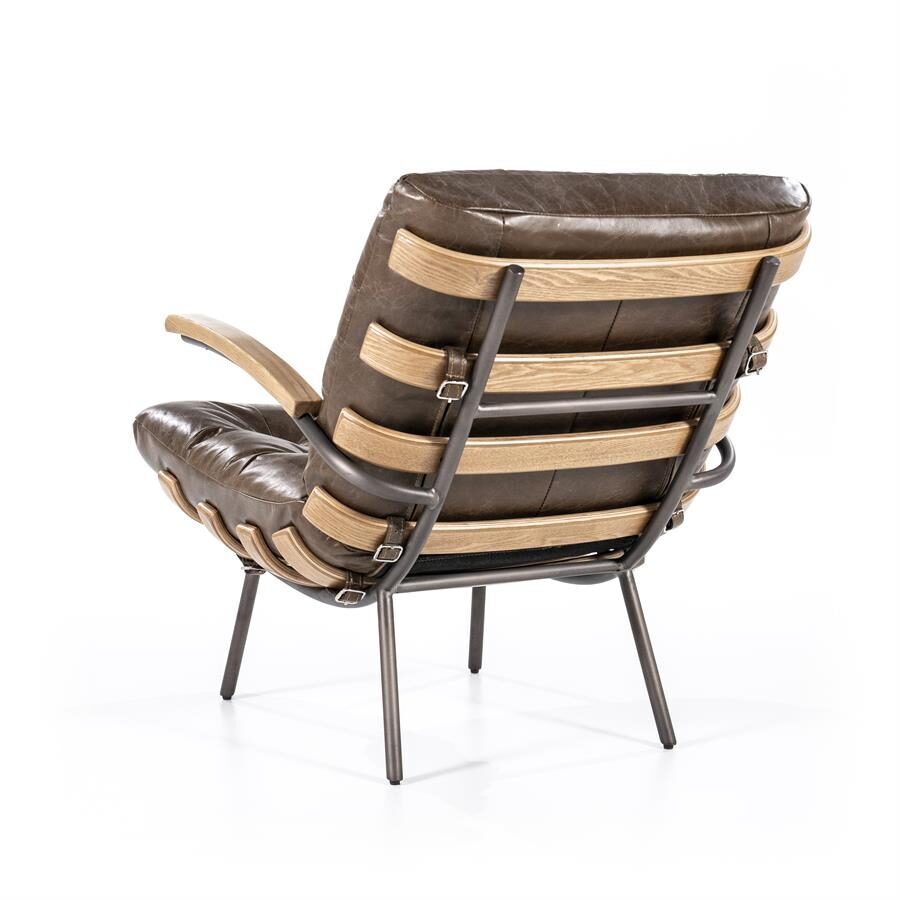Fauteuil Bastiaan – donkerbruin java leder