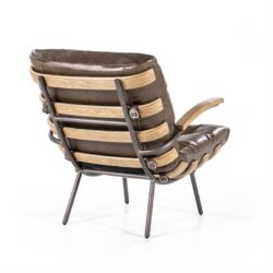 Fauteuil Bastiaan – donkerbruin java leder
