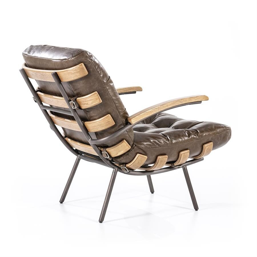 Fauteuil Bastiaan – donkerbruin java leder
