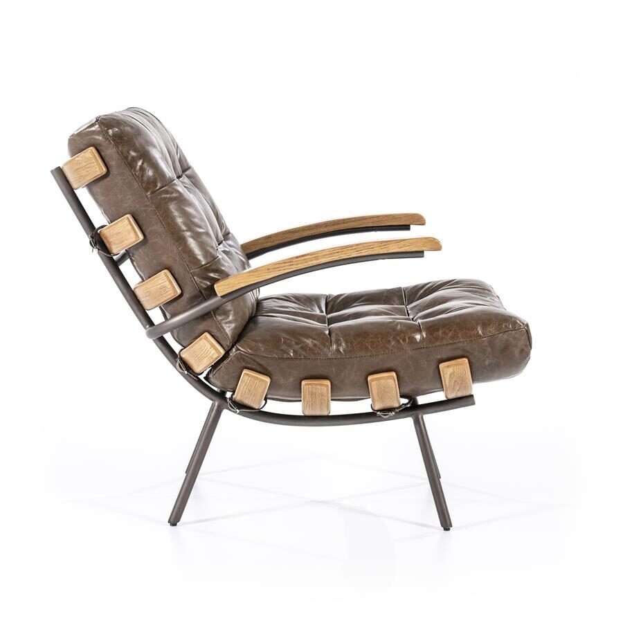 Fauteuil Bastiaan – donkerbruin java leder