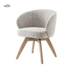 Brescia Armstoel - fabric Puente 06 beige white (draaibaar)