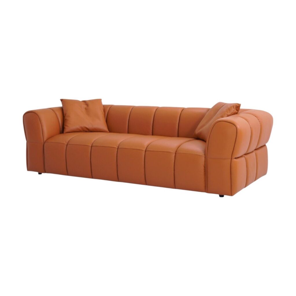 Bank Regnum Zitform Cognac leren bank metalen poot