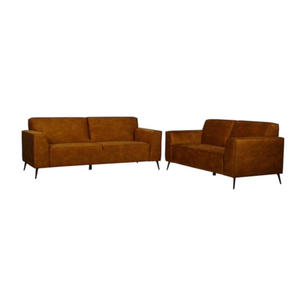 Bankstel Ohio 2,5 + 2 zits cognac wildeboer zacht comfortabel bank familie