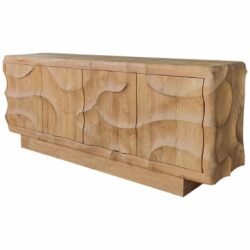 Dressoir uniek Nyawa teakhout collectie met fraai carving en handsnijwerk uit Indonesie