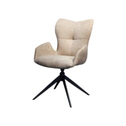 Eetkamerstoel maartje beige wildeboer draaibaar met armleuning