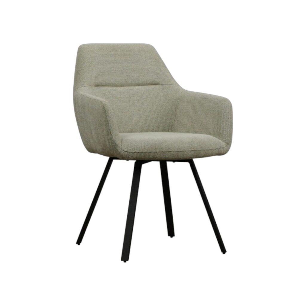 Eetkamerstoel raaf beige draaibaar met armleuning wildeboer comfortabel