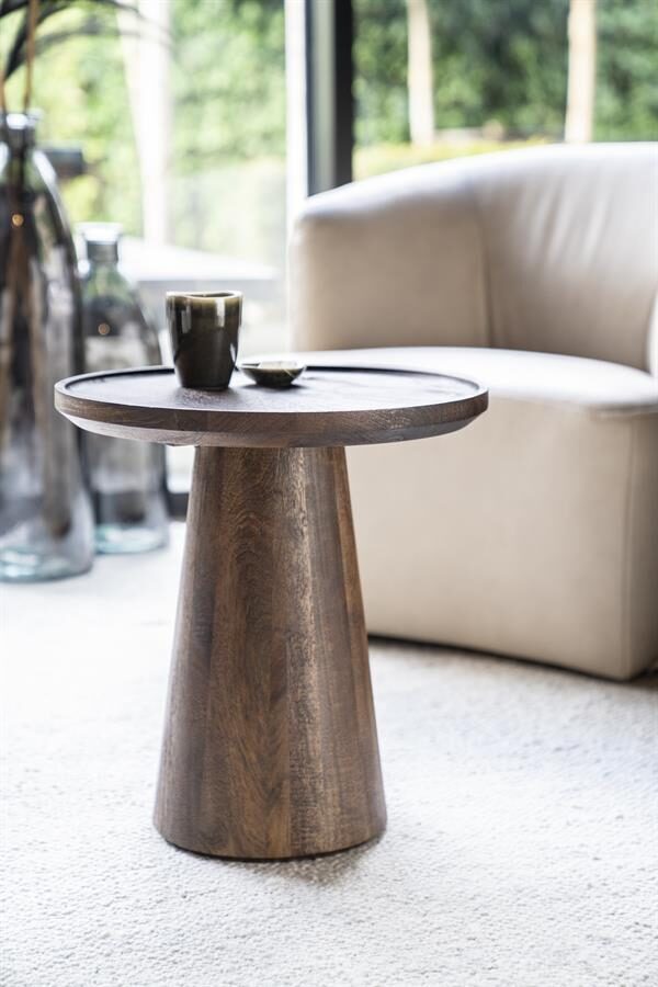 Bijzettafel Ron 46×49 – bruin