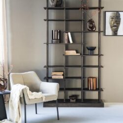 Boekenkast Oliver 120x40x220 – zwart