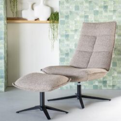 Fauteuil Marcus met voetenbank – groen Baquer