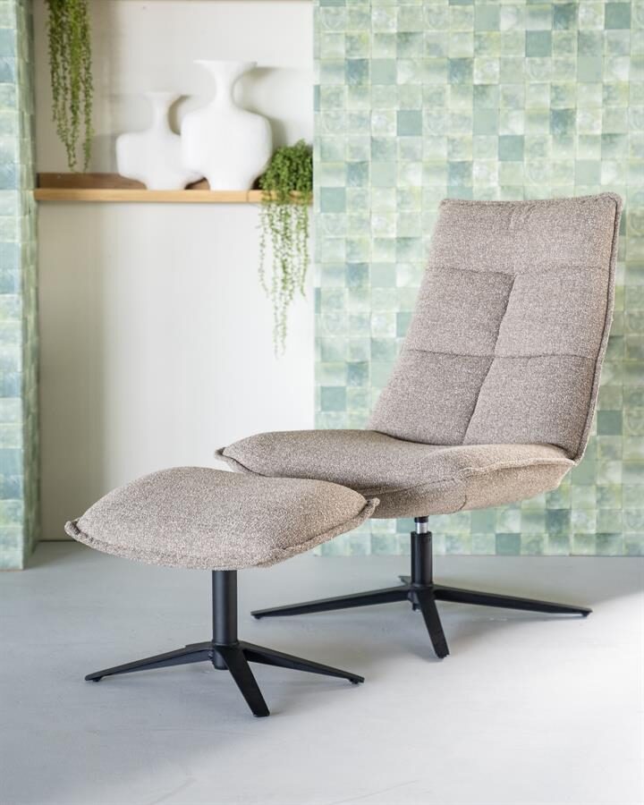 Fauteuil Marcus met voetenbank – groen Baquer