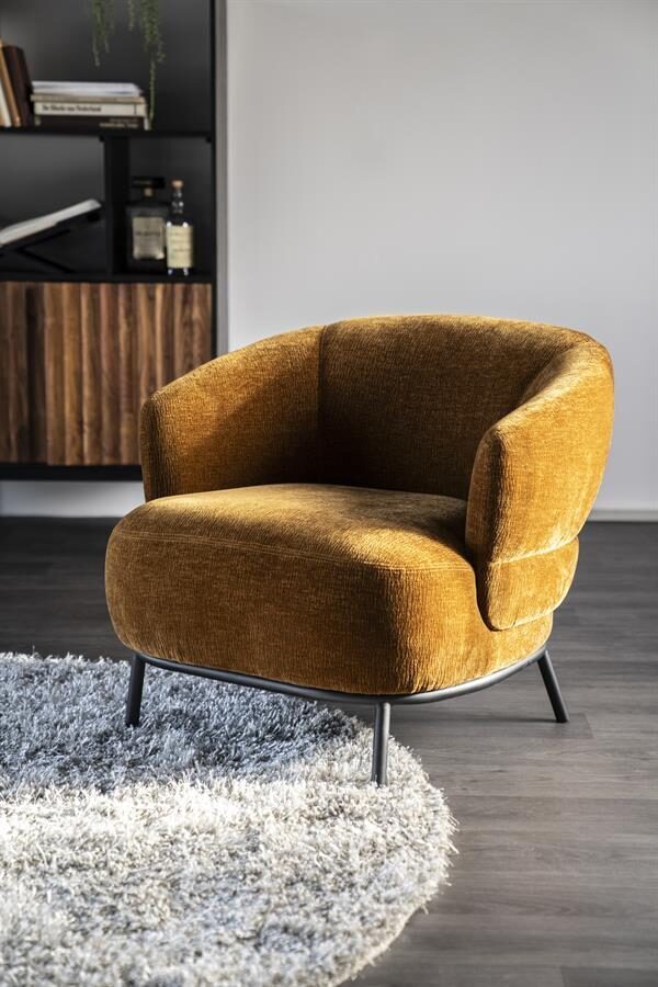 Fauteuil David – mosterd Safari