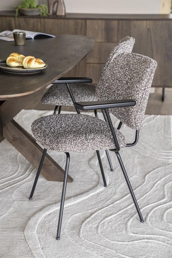 Stoel Jon met arml – taupe Maywood