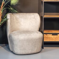 Fauteuil Rhona wildeboer naturel comfortabel zacht groot stof