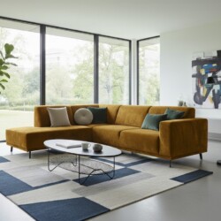 Hoekbank Oklahoma Eco leder cognac snel leverbaar!