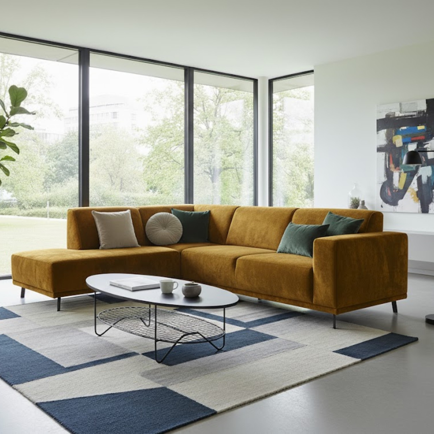 Hoekbank Oklahoma Eco leder cognac snel leverbaar!