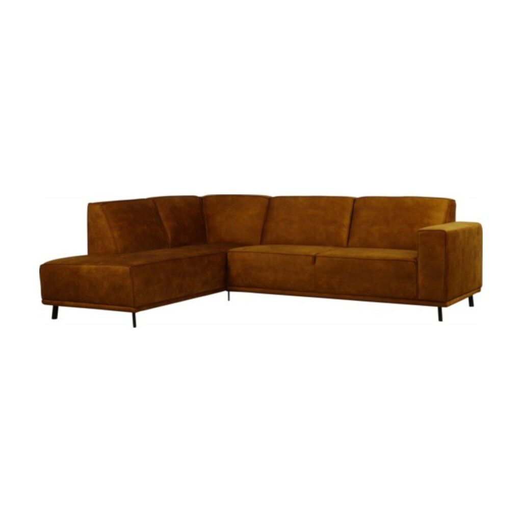 Hoekbank Oklahoma cognac grote hoekbank zacht velour