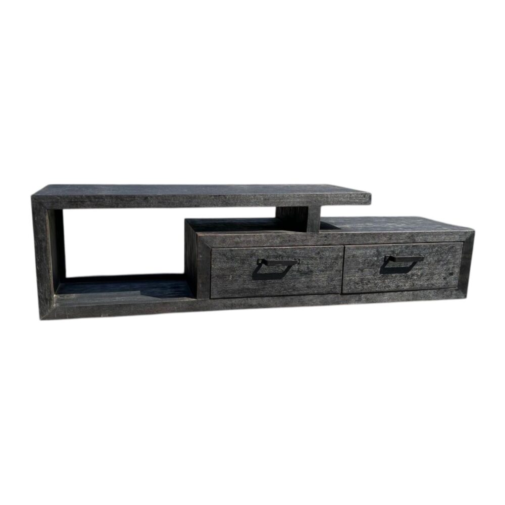 Tv meubel Solid teakhout | Zwart
