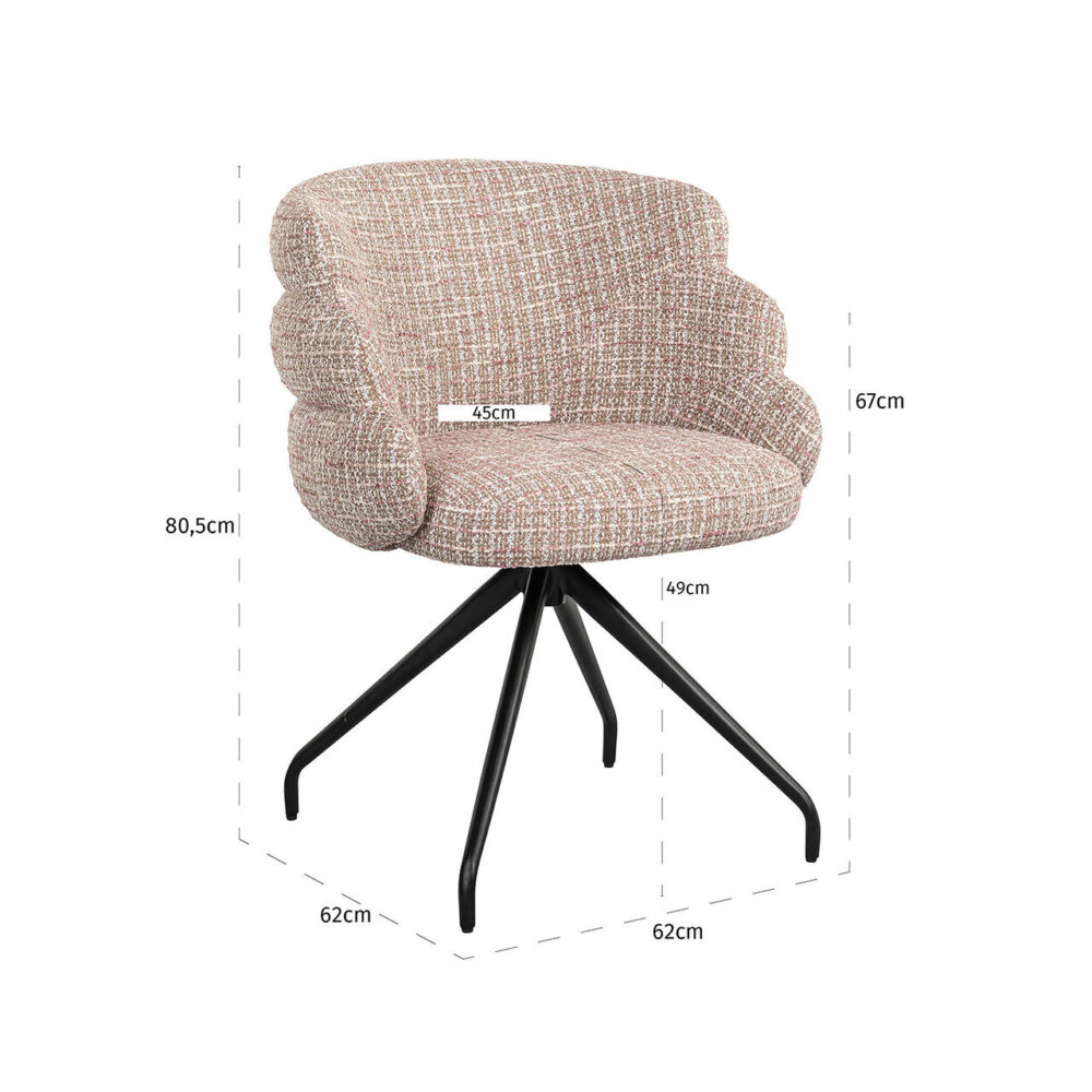 Eetkamerstoel Kayla trendy rose