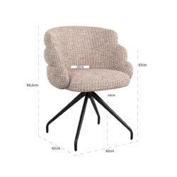 Eetkamerstoel Kayla trendy rose