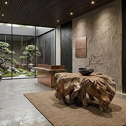 Unieke teak salontafel in de vorm van een paardenkop, perfect voor een stijlvolle woonkamer. Handgemaakt en duurzaam, voegt karakter toe aan elk interieur.