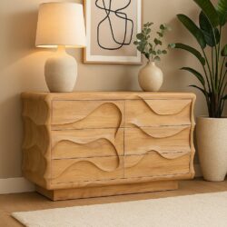 Dressoir Nyawa massief teakhout met carving uit indonesie handgemaakt van sventerior